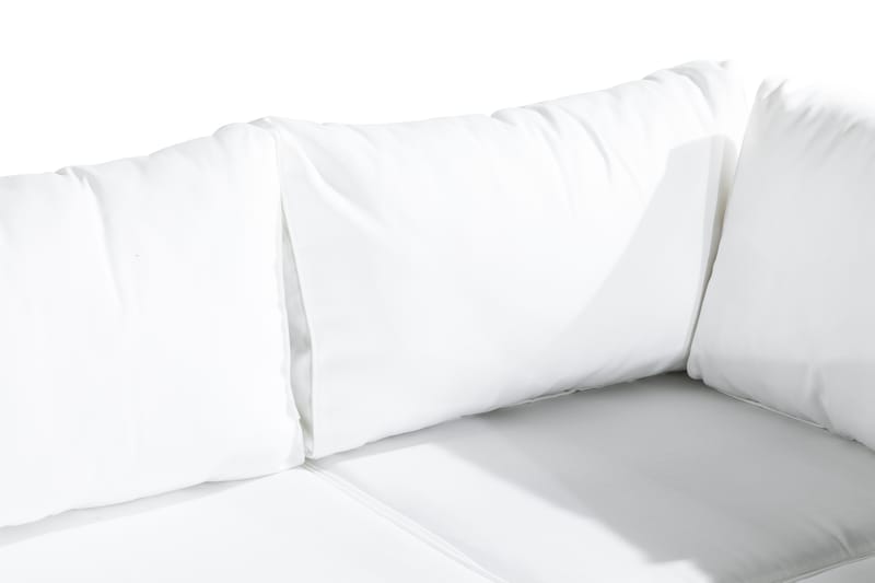 Bahamas Loungegrupp Utomhus - 5-sits Konstrotting Utemöbler Loungeset för Uteplats och Trädgård - Brun / Vita dynor - Utemöbler & utemiljö - Loungemöbler - Loungeset & loungegrupp