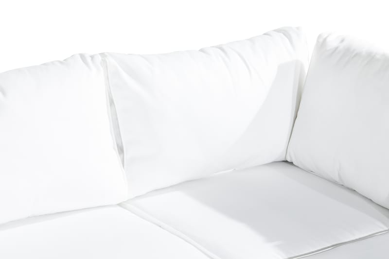 Bahamas Loungegrupp utomhus - Soffgrupp till trädgård 5-sits - Loungeset konstrotting utemöbler - Beige / Brun med vita dynor - Utemöbler & utemiljö - Loungemöbler - Loungeset & loungegrupp