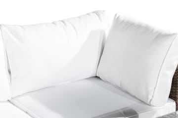 Bahamas Loungegrupp utomhus - Soffgrupp till uteplats 4-sits - Loungeset konstrotting utemöbler - 2 fåtöljer - Sand / Brun / VIta dynor - Utemöbler & utemiljö - Loungemöbler - Loungeset & loungegrupp