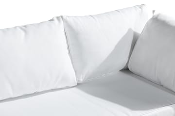 Bahamas Loungegrupp utomhus - Soffgrupp till uteplats 6-sits - Loungeset konstrotting utemöbler - Sand / Brun / Vita dynor - Utemöbler & utemiljö - Loungemöbler - Loungeset & loungegrupp