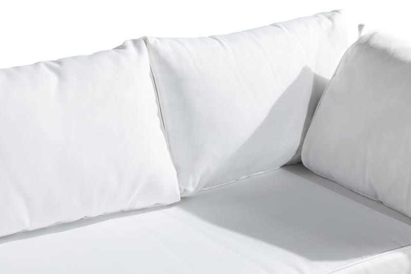 Bahamas Loungegrupp utomhus - Soffgrupp till uteplats 6-sits - Loungeset konstrotting utemöbler - Sand / Brun / Vita dynor - Utemöbler & utemiljö - Loungemöbler - Loungeset & loungegrupp