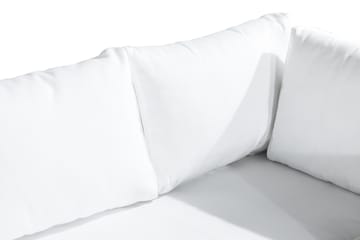 Bahamas Stor Loungegrupp Utomhus - 6-sits Konstrotting Utemöbler Loungeset med Utefåtölj för Uteplats och Trädgård - Beige / Vita dynor / Glas - Utemöbler & utemiljö - Loungemöbler - Loungeset & loungegrupp