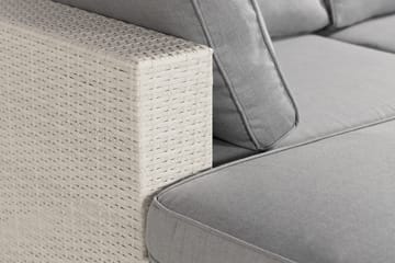 Bahamas Stor loungegrupp utomhus - Soffgrupp till uteplats & trädgård 6-sits - Loungeset konstrotting utemöbler - Vit / Gråa dynor - Utemöbler & utemiljö - Loungemöbler - Loungeset & loungegrupp