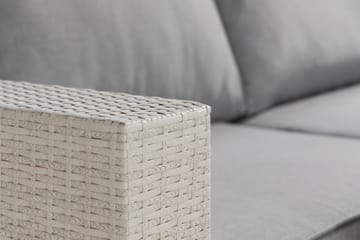 Bahamas Stor loungegrupp utomhus - Soffgrupp till uteplats & trädgård 6-sits - Loungeset konstrotting utemöbler - Vit / Gråa dynor - Utemöbler & utemiljö - Loungemöbler - Loungeset & loungegrupp