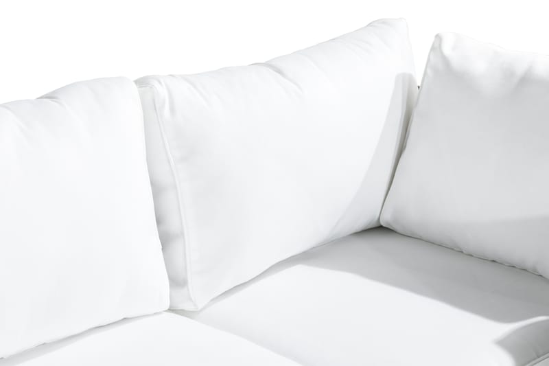 Bahamas Stor loungegrupp utomhus - Soffgrupp till uteplats 6-sits - Loungeset i konstrotting utemöbler - Sand / Brun / Vita dynor - Utemöbler & utemiljö - Loungemöbler - Loungeset & loungegrupp