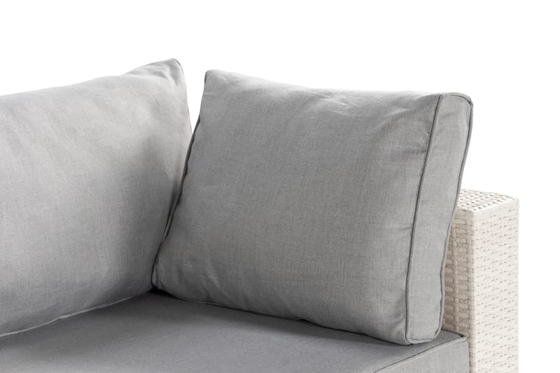 Bahamas Stor loungegrupp utomhus - Soffgrupp till uteplats 6-sits - Loungeset konstrotting utemöbler - Beige / Gråa dynor - Utemöbler & utemiljö - Loungemöbler - Loungeset & loungegrupp