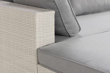 Bahamas Stor loungegrupp utomhus - Soffgrupp till uteplats 6-sits - Loungeset konstrotting utemöbler - Beige / Gråa dynor - Utemöbler & utemiljö - Loungemöbler - Loungeset & loungegrupp
