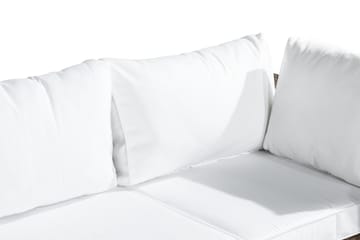 Bahamas Stor loungegrupp utomhus - Soffgrupp till uteplats 6-sits - Loungeset konstrotting utemöbler - Sand / Brun / Vita dynor - Utemöbler & utemiljö - Loungemöbler - Loungeset & loungegrupp