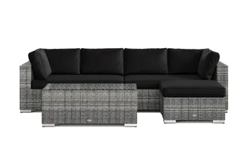 Bahamas utomhus divansoffa 5-sits med vändbar divan och bord - Grå - Utemöbler & utemiljö - Loungemöbler - Loungeset & loungegrupp