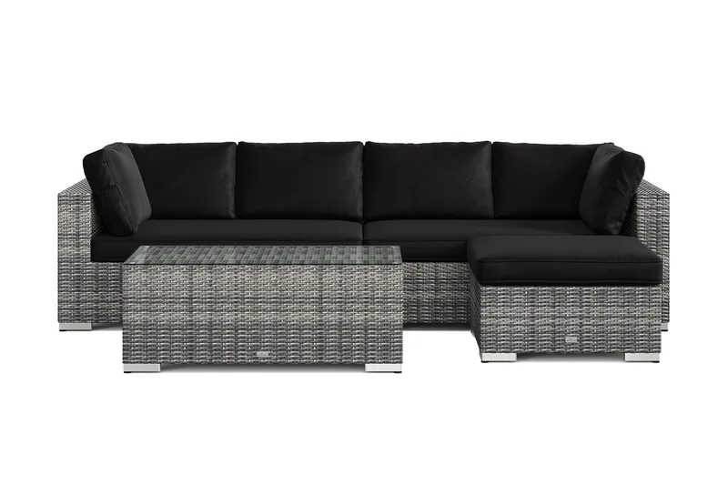 Bahamas utomhus divansoffa 5-sits med vändbar divan och bord - Grå - Utemöbler & utemiljö - Loungemöbler - Loungeset & loungegrupp