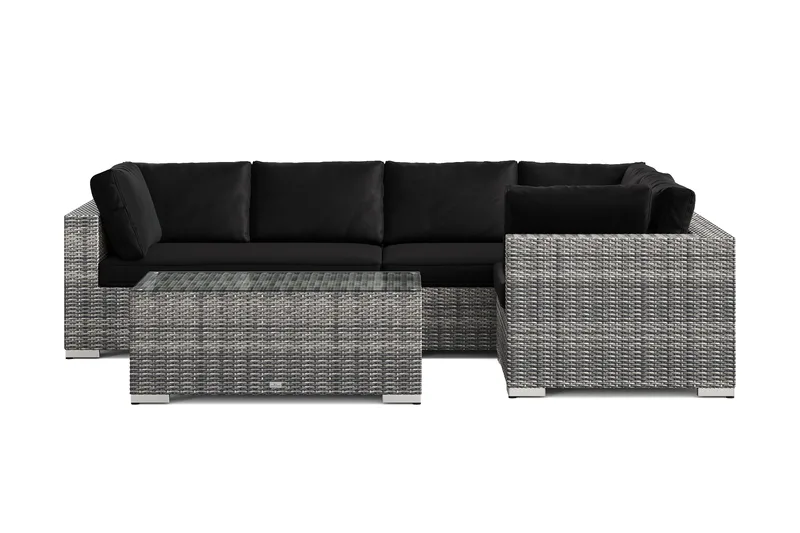 Bahamas utomhus hörnsoffa 5-sits vändbar med bord - Grå - Utemöbler & utemiljö - Loungemöbler - Loungeset & loungegrupp