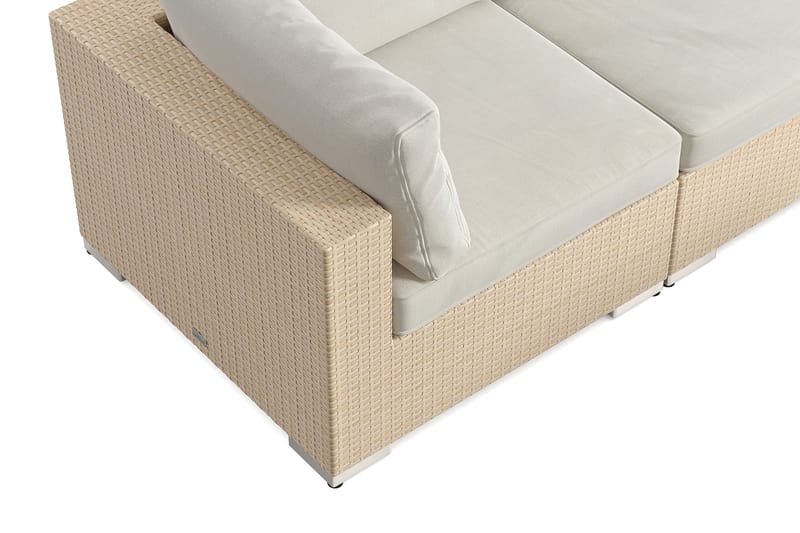 Bahamas utomhus hörnsoffa 8-sits vändbar med fåtölj och bord med hylla - Beige - Utemöbler & utemiljö - Loungemöbler - Loungeset & loungegrupp