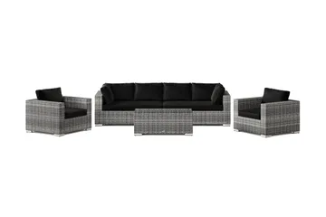 Bahamas utomhus soffgrupp 6-sits med två fåtöljer och bord - Grå - Utemöbler & utemiljö - Loungemöbler - Loungeset & loungegrupp