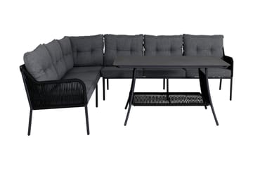 Berlin HörnLoungegrupp Utomhus Svart/Grå - Venture Home - Utemöbler & utemiljö - Loungemöbler - Loungeset & loungegrupp