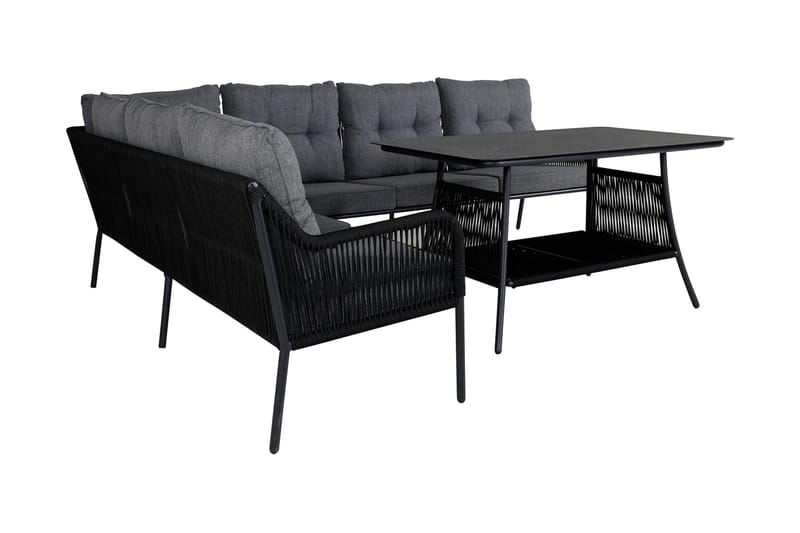 Berlin HörnLoungegrupp Utomhus Svart/Grå - Venture Home - Utemöbler & utemiljö - Loungemöbler - Loungeset & loungegrupp