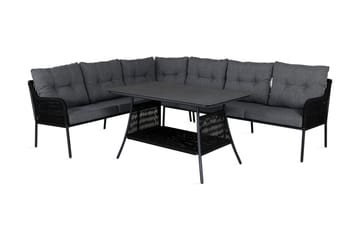 Berlin HörnLoungegrupp Utomhus Svart/Grå - Venture Home - Utemöbler & utemiljö - Loungemöbler - Loungeset & loungegrupp