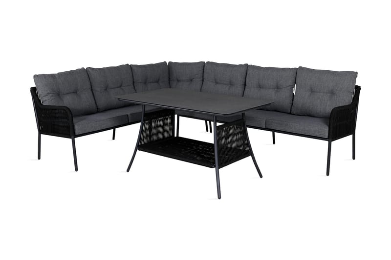 Berlin HörnLoungegrupp Utomhus Svart/Grå - Venture Home - Utemöbler & utemiljö - Loungemöbler - Loungeset & loungegrupp