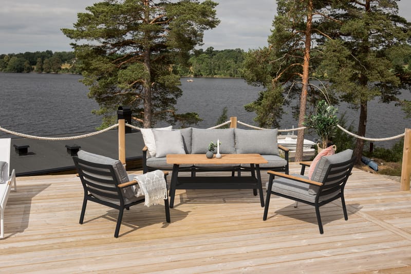 Brasilia Loungegrupp Utomhus Svart - Venture Home - Utemöbler & utemiljö - Loungemöbler - Loungeset & loungegrupp