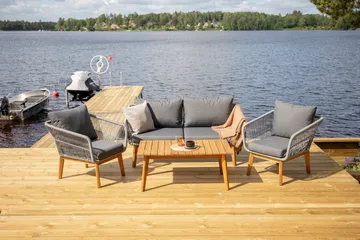 Chania Loungegrupp Utomhus - Grå - Utemöbler & utemiljö - Loungemöbler - Loungeset & loungegrupp