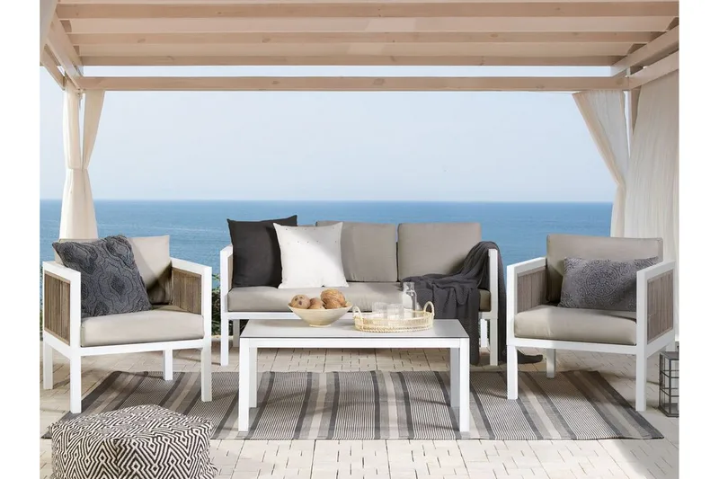 Columbero Loungegrupp Utomhus 5-sits - Vit/Brun - Utemöbler & utemiljö - Loungemöbler - Loungeset & loungegrupp