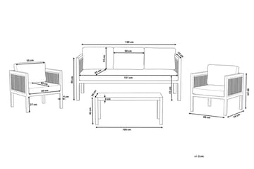 Columbero Loungegrupp Utomhus 5-sits - Vit/Brun - Utemöbler & utemiljö - Loungemöbler - Loungeset & loungegrupp