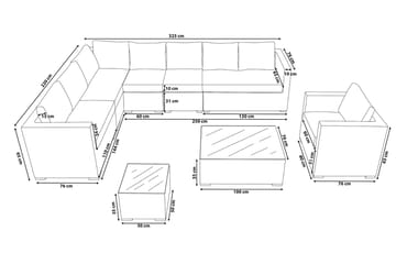Comfy Loungegrupp Utomhus 76 cm - Grå - Utemöbler & utemiljö - Loungemöbler - Loungeset & loungegrupp