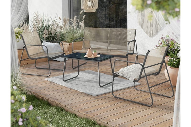 Corpach 4-sits Soffgrupp Utomhus - Loungegrupp till balkong terrass och uteplats - Antracit - Utemöbler & utemiljö - Loungemöbler - Loungeset & loungegrupp