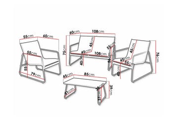 Corpach 4-sits Soffgrupp Utomhus - Loungegrupp till balkong terrass och uteplats - Antracit - Utemöbler & utemiljö - Loungemöbler - Loungeset & loungegrupp