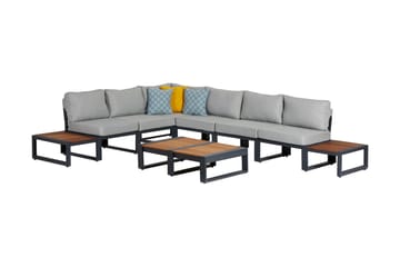 Dereseki HörnLoungegrupp Utomhus 5-sits - Grå/Svart - Utemöbler & utemiljö - Loungemöbler - Loungeset & loungegrupp