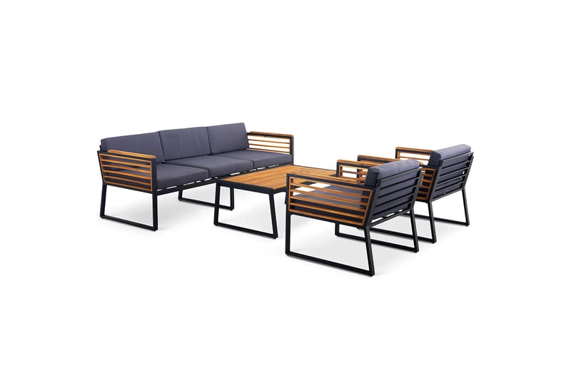 Duvholmen Loungegrupp Utomhus 5-sits Brun - Lyfco - Utemöbler & utemiljö - Loungemöbler - Loungeset & loungegrupp