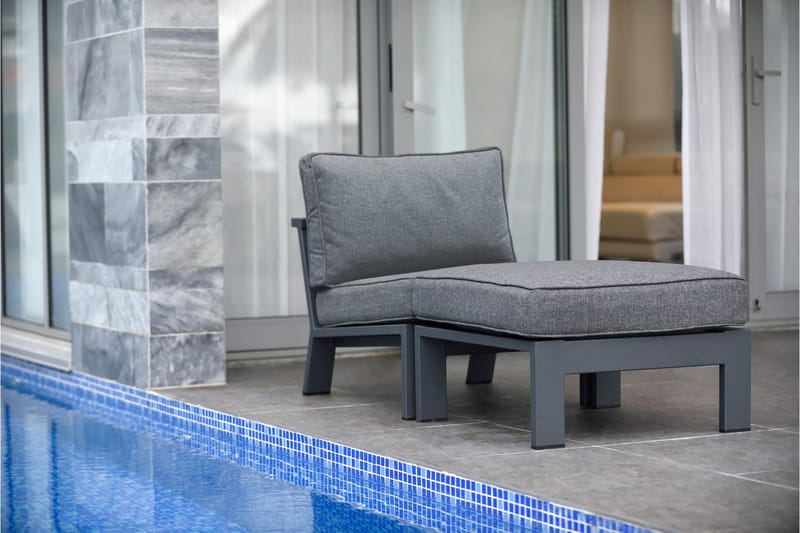 Fåtölj Palau med Fotpall - Grå - Utemöbler & utemiljö - Loungemöbler - Loungeset & loungegrupp