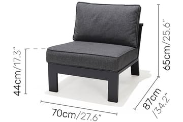 Fåtölj Palau med Fotpall - Grå - Utemöbler & utemiljö - Loungemöbler - Loungeset & loungegrupp