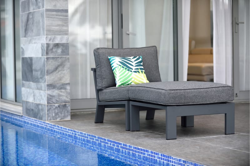 Fåtölj Palau med Fotpall - Grå - Utemöbler & utemiljö - Loungemöbler - Loungeset & loungegrupp