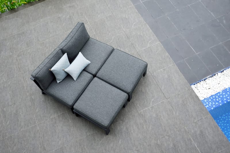 Fåtölj Palau med Fotpall - Grå - Utemöbler & utemiljö - Loungemöbler - Loungeset & loungegrupp
