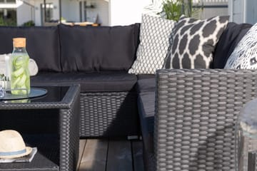 Haiti Loungegrupp Utomhus med Dynor - Svart - Utemöbler & utemiljö - Utesoffa - Trädgårdssoffa
