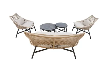 Helsinki Soffgrupp Utomhus - Natur/Svart - Utemöbler & utemiljö - Loungemöbler - Loungeset & loungegrupp