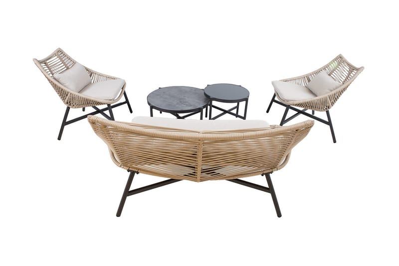 Helsinki Soffgrupp Utomhus - Natur/Svart - Utemöbler & utemiljö - Loungemöbler - Loungeset & loungegrupp