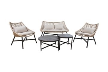 Helsinki Soffgrupp Utomhus - Natur/Svart - Utemöbler & utemiljö - Loungemöbler - Loungeset & loungegrupp