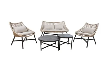 Helsinki Soffgrupp Utomhus - Natur/Svart - Utemöbler & utemiljö - Loungemöbler - Loungeset & loungegrupp