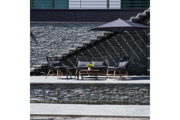 Helsinki Soffgrupp Utomhus - Svart/Natur/Grå - Utemöbler & utemiljö - Loungemöbler - Loungeset & loungegrupp