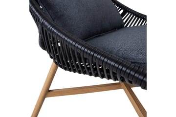 Helsinki Soffgrupp Utomhus - Svart/Natur/Grå - Utemöbler & utemiljö - Loungemöbler - Loungeset & loungegrupp