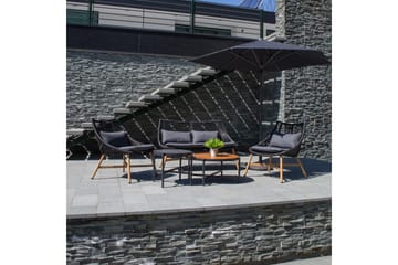 Helsinki Soffgrupp Utomhus - Svart/Natur/Grå - Utemöbler & utemiljö - Loungemöbler - Loungeset & loungegrupp