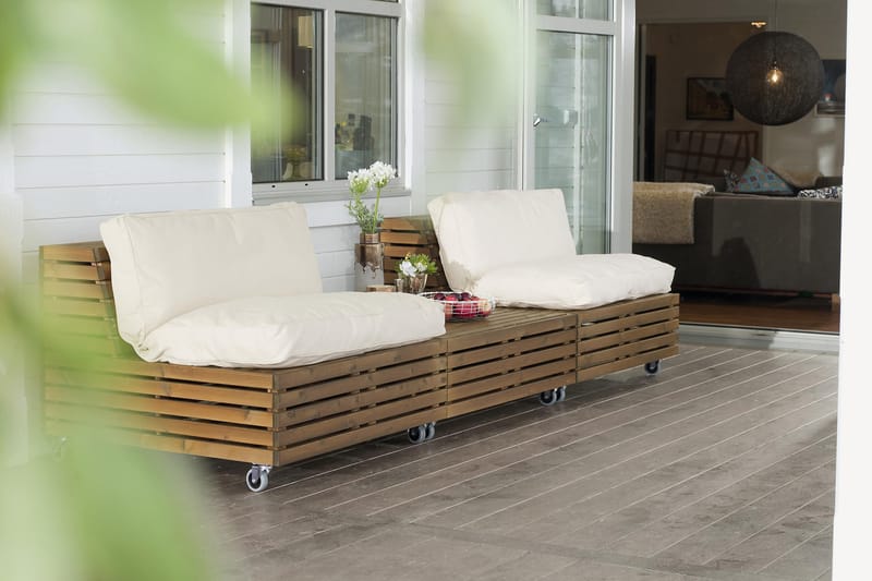 Hillerstorp Bara Vara Loungefåtölj 2-pack + 1 Divan - Beige - Loungeset & loungegrupp - Soffgrupp utomhus