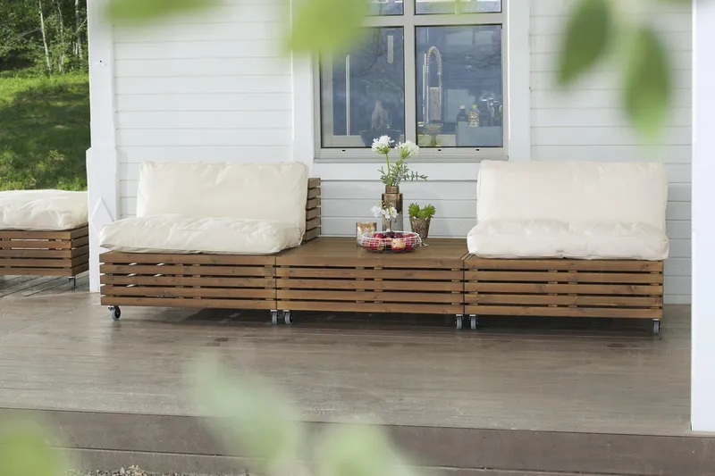 Hillerstorp Bara Vara Loungefåtölj m Divan 2-pack, Vit/Beige