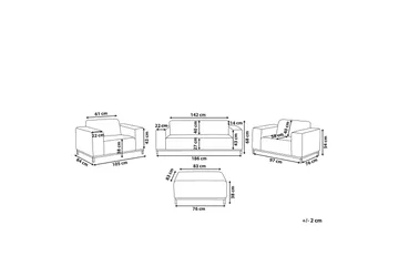 Hughen Loungegrupp Utomhus 5-sits - Beige/Svart - Utemöbler & utemiljö - Loungemöbler - Loungeset & loungegrupp