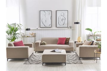 Hughen Loungegrupp Utomhus 5-sits - Beige/Svart - Utemöbler & utemiljö - Loungemöbler - Loungeset & loungegrupp