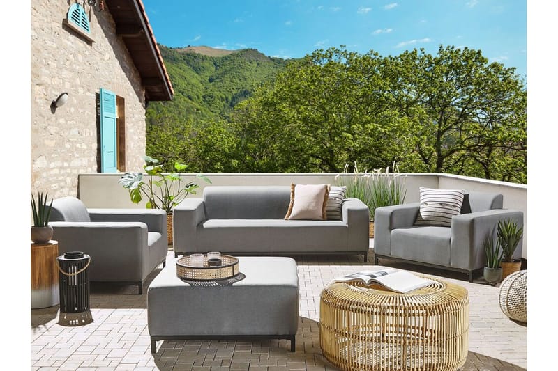 Hughen Loungegrupp Utomhus 5-sits - Grå/Svart - Utemöbler & utemiljö - Loungemöbler - Loungeset & loungegrupp