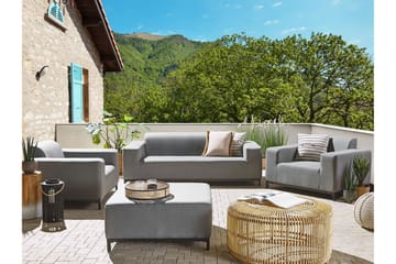 Hughen Loungegrupp Utomhus 5-sits - Grå/Svart - Utemöbler & utemiljö - Loungemöbler - Loungeset & loungegrupp