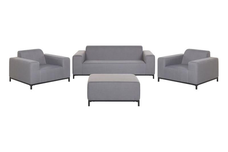 Hughen Loungegrupp Utomhus 5-sits, Grå/Svart