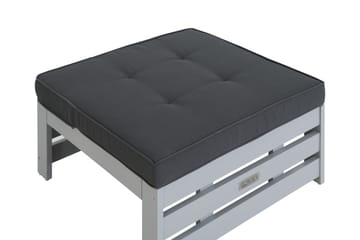 Husarn Fotpall med Dyna – Träpall Utomhus - Grå / Grå dyna - Utemöbler & utemiljö - Loungemöbler - Loungeset & loungegrupp